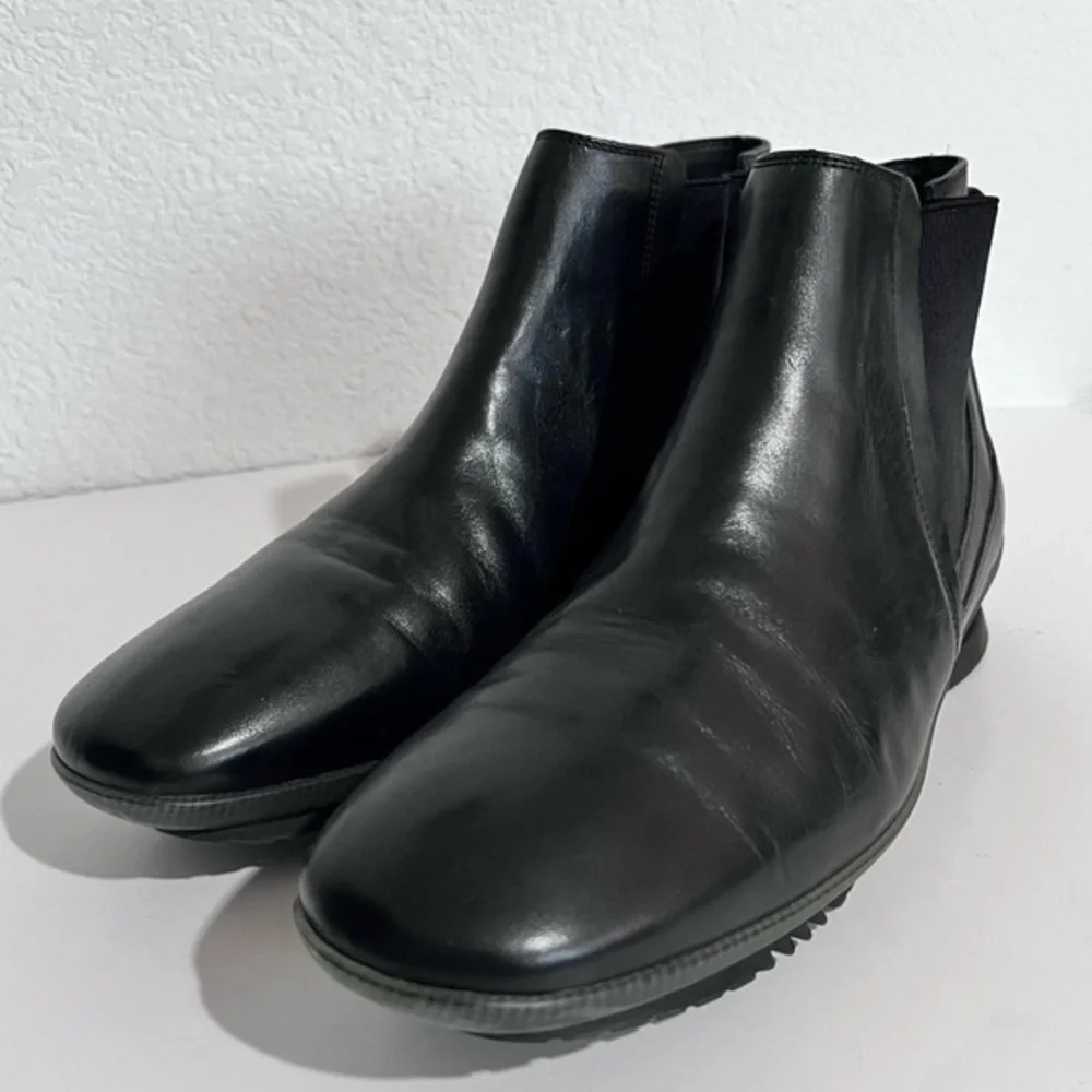 ASGI Black Leather Ankle Boots Size 10